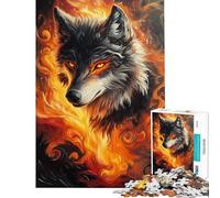 Puzzle da 1000 pezzi "Lo Spirito del Lupo Infuocato" sfida per l'intelligenza giocattolo avvincente giochi per famiglie analisi e logica ottimo regalo (dimensioni 38x26cm)