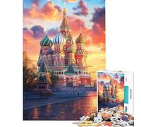 Puzzle da 1000 pezzi "Lo splendore di San Basilio al tramonto" sfida per l'intelligenza giocattolo educativo decorazione per la casa regalo di compleanno (dimensioni 38x52cm)