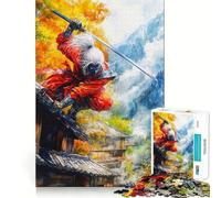 Puzzle da 1000 pezzi "L'ombra cremisi del ninja" per adolescenti, gioco di logica, momento di relax, bordo di qualità, regalo perfetto 38x52cm