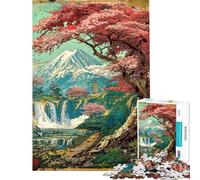 Puzzle da 1000 pezzi "L'orizzonte del Santuario dei ciliegi in fiore del Fuji" gioco interattivo educativo sfida regalo di compleanno taglio di precisione (dimensioni 38x52cm)