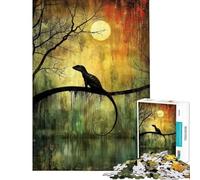 Puzzle da 1000 pezzi Lucertola al chiaro di luna gioco rilassante assemblaggio di motivi compleanno e Natale (dimensioni 50x75cm)
