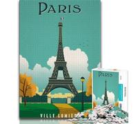 Puzzle da 1000 pezzi "Luci di Parigi" per adulti e ragazzi, difficile da completare ma divertente e umoristico gioco educativo per compleanni, 38x26cm