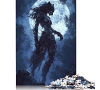 Puzzle da 1000 pezzi "L'ululato della cacciatrice al chiaro di luna" per adulti, regalo di Halloween, puzzle in legno per adolescenti, regali unici per la casa e regali, 1000 pezzi (75x50 cm)