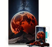 Puzzle da 1000 pezzi Luna di Sangue Eclissi Risvegliata Gioco di Giuntura Preciso Divertimento,Attività Mentale,Divertimento Rilassante,Gioco Regalo di Compleanno 50x75cm