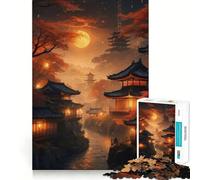 Puzzle da 1000 pezzi "Luna di sangue in Giappone",con disegni accuratamente ritagliati,gioco stimolante per la mente,facile da giocare,regalo di compleanno ideale per chi ama pensare 38x52cm