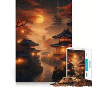 Puzzle da 1000 pezzi "Luna di Sangue in Giappone",gioco di costruzione con incastri precisi,gioco di concentrazione,gioco tranquillo,divertimento per compleanno 50x75cm