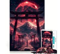 Puzzle da 1000 pezzi Luna di Sangue Torii Gate con intagli precisi,gioco stimolante per la mente,facile da giocare,regalo di compleanno 38x26cm