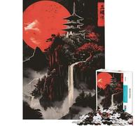 Puzzle da 1000 pezzi "Luna Rossa" con inchiostro giapponese ideale per compleanni e Natale decorazioni per la casa giochi educativi adatti a persone dai 14 anni in su (38x52cm)
