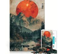 Puzzle da 1000 pezzi "Luna rossa sulla valle" per adulti, ideale per stimolare la mente e il divertimento, con bordi di alta qualità e un'opera d'arte da collezione (50x75cm)
