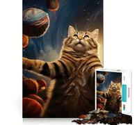 Puzzle da 1000 pezzi "L'universo è un gatto" per adolescenti, gioco di logica e abilità, antistress, taglio preciso, regalo adorabile 38x26cm