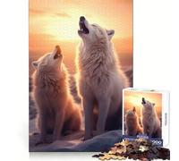 Puzzle da 1000 pezzi "Lupi Bianchi Ululanti" per adolescenti stimolante per la logica e il tempo libero ideale per assemblare puzzle precisi e di alta qualità perfetto come regalo di Natale (50x75cm)
