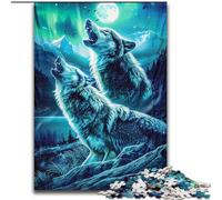 Puzzle da 1000 pezzi "Lupi che ululano sulla montagna" Puzzle in cartone, per adolescenti e ragazzi, ideale come regalo di compleanno e di festa 1000 pezzi(26x38cm)