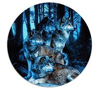 Puzzle da 1000 pezzi Lupi nella foresta con puzzle rotondi per adulti e bambini Puzzle in cartone Puzzle a pezzi unici Giochi educativi divertenti Giocattoli (dimensioni 67,5x67,5 cm)