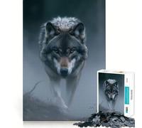 Puzzle da 1000 pezzi "Lupo a caccia di predatori" per adolescenti,gioco di abilità mentale,taglio laser per un incastro perfetto,rilassante attività di gruppo al chiuso (38x26cm)