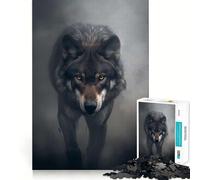 Puzzle da 1000 pezzi "Lupo a caccia di predatori" per adulti,divertente per allenare la mente,con componenti robusti e ben definiti,ideale per una pausa rilassante (38x26cm)