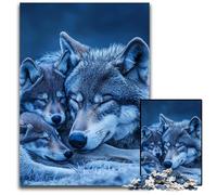 Puzzle da 1000 pezzi "Lupo addormentato", puzzle di cartone, giochi educativi, per migliorare l'amore tra coppie dai 14 anni in su, 26x38cm