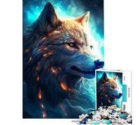 Puzzle da 1000 pezzi Lupo Bianco nella Nebulosa Difficile e stimolante per il divertimento in famiglia Giocattolo Decorazione da parete per ragazzi dai 14 anni in su (38x52cm)