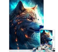 Puzzle da 1000 pezzi Lupo bianco nella nebulosa Giocattolo Decorazione da parete Regalo per compleanni Gioco educativo Allena il tuo cervello e le tue mani Dimensioni 38x26cm