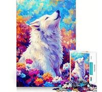 Puzzle da 1000 pezzi "Lupo Bianco" per adulti,gioco di abilità mentale,taglio laser per un incastro perfetto,attività gratificante per le giornate di pioggia (38x26cm)