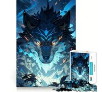 Puzzle da 1000 pezzi Lupo Blu,grafica digitale,ritagli precisi,gioco di logica,regalo divertente,facile da giocare,regalo di compleanno 50x75cm