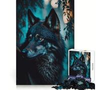 Puzzle da 1000 pezzi "Lupo che guarda fuori nella foresta" per adulti, esercizio mentale, divertimento tranquillo, dimensioni perfette, regalo di Natale (38x26cm)