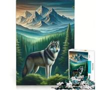 Puzzle da 1000 pezzi Lupo che osserva l'alba, gioco educativo, decorazione perfetta, compleanno e Natale 38x52cm