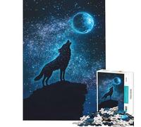 Puzzle da 1000 pezzi "Lupo che ulula alla luna" - Impegnativo da completare ma divertente e spiritoso - Decorazione da parete per ragazzi dai 14 anni in su (38x26cm)