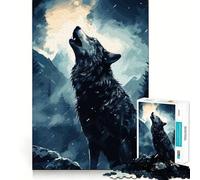 Puzzle da 1000 pezzi "Lupo che ulula" per adulti,gioco divertente e stimolante,taglio laser di alta qualità,ideale per momenti di relax e allenamento mentale a casa (50x75cm)