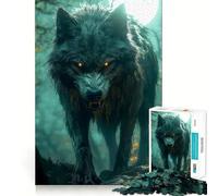 Puzzle da 1000 pezzi "Lupo con occhi luminosi",ideale per un divertente gioco di memoria con superficie liscia e priva di sbavature,una sfida stimolante per il tempo libero (50x75cm)