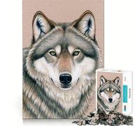 Puzzle da 1000 pezzi "Lupo dagli occhi verdi" per adulti,gioco di potenziamento mentale,taglio laser per un incastro perfetto,divertimento in famiglia,attività serale (38x26cm)