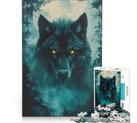 Puzzle da 1000 pezzi Lupo del Bosco Oscuro, gioco rilassante, interazione genitore-figlio, regalo per amici e familiari 38x52cm