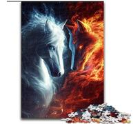 Puzzle da 1000 pezzi "Lupo e Cavallo" per adulti, gioco interattivo per famiglie, adatto a partire dai 14 anni (dimensioni 50x75cm)
