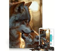 Puzzle da 1000 pezzi Lupo e Cucciolo per adulti stimola la mente,allena il gioco,incastra bene i pezzi,nessun pezzo si stacca alleviare lo stress (38x52cm)
