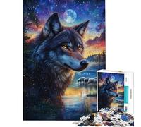 Puzzle da 1000 pezzi "Lupo e pecora al chiaro di luna" per adolescenti ideale per passare il tempo durante le vacanze a casa una sfida stimolante da completare e un regalo antistress 38x52cm