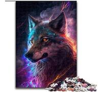Puzzle da 1000 pezzi Lupo Fulmine in cartone, relax e sfida, decorazione colorata per la casa, amici, 1000 pezzi(26x38cm)