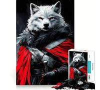 Puzzle da 1000 pezzi "Lupo Guerriero Bianco" Gioco di concentrazione Artigianato di precisione Hobby affascinante per i momenti di svago (38x52cm)