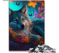 Puzzle da 1000 pezzi "Lupo" in legno, regalo perfetto per bambini dai 14 anni in su, 50x75cm, divertente lavoretto per tutta la famiglia, perfetto per compleanni e feste