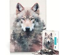 Puzzle da 1000 pezzi "Lupo mannaro boemo" con disegni accuratamente ritagliati,gioco stimolante per la mente,facile da giocare,regalo di compleanno ideale 38x26cm