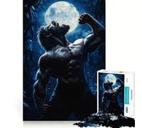 Puzzle da 1000 pezzi "Lupo mannaro ululante" per adolescenti,stimolante per la mente,divertente,con taglio di alta precisione,attività rilassante e pausa rigenerante (38x26cm)
