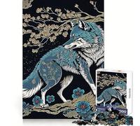 Puzzle da 1000 pezzi "Lupo Mistico Giappone" per adolescenti, ideale per migliorare la memoria, senza stress, con design e assemblaggio rilassanti, un regalo speciale (38x26cm)