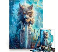 Puzzle da 1000 pezzi "Lupo nel cimitero" per adulti,gioco di problem solving,taglio di qualità professionale,rilassante attività di gruppo al chiuso (38x26cm)