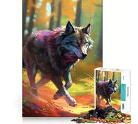 Puzzle da 1000 pezzi "Lupo nella foresta" per adulti,gioco di potenziamento mentale,taglio laser per un incastro perfetto,divertimento in famiglia,attività serale (38x26cm)
