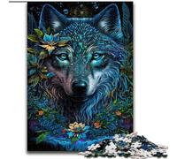 Puzzle da 1000 pezzi "Lupo nella giungla con mandala" - Puzzle in cartone, design intricato per adolescenti, decorazioni fai da te e divertimento che stimola il cervello, 1000 pezzi(26x38cm)