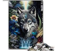 Puzzle da 1000 pezzi Lupo nella giungla Mandala Puzzle per adulti 1000 pezzi Ideale per decorare casa e ufficio, regalo perfetto per il compleanno Dimensioni 26X38cm