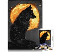 Puzzle da 1000 pezzi Lupo nella luna piena Un modo rilassante per riempire il tempo libero Giocattolo da gioco con taglio preciso e costante Dimensioni 50x75cm