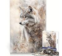 Puzzle da 1000 pezzi "Lupo nella natura selvaggia" per ragazzi, ideale per sviluppare le capacità logiche, per un'attività rilassante e precisa, perfetto come regalo di Natale (38x52cm)
