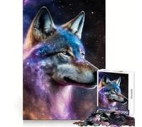Puzzle da 1000 pezzi "Lupo nella nebulosa mistica" per adolescenti, ideale per migliorare la memoria, senza stress, con design e assemblaggio rilassanti, un regalo speciale (38x52cm)