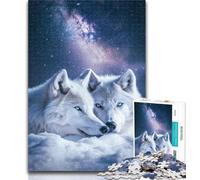 Puzzle da 1000 pezzi Lupo nella neve Puzzle da 1000 pezzi per adulti e adolescenti, interazione genitore-figlio per età dai 14 anni in su 50x75cm