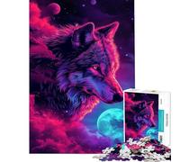 Puzzle da 1000 pezzi Lupo nello spazio Galassia Impegnativo da completare Difficile Gioco educativo Adatto a persone dai 14 anni in su (38x26cm)