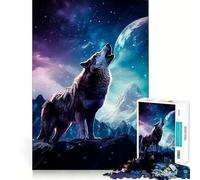 Puzzle da 1000 pezzi Lupo Nero,incastro perfetto,decorazione,rompicapo,regalo,gioco di pace,opera d'arte natalizia 50x75cm